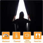 Grommet Blackout Curtains for Bedroom, 60 x 72 Inches Christmas Red | Thermal - Image 2