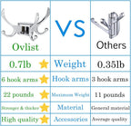 Heavy Duty Swivel Coat Hook Space Saving Towel Rope Hook Wall Mount Triple Swing Arms for RV Bathroom Kitchen Garage,Polished Chrome