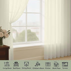 Sheer Cream Curtains 108 Inches Long - Image 3