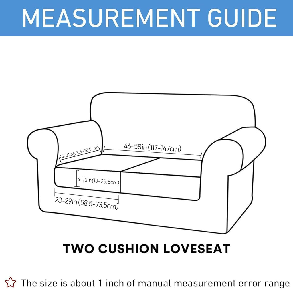 hyha Waterproof Couch Cushion Covers, Stretch Sofa Couch Seat Slipcover for Dog Washable, Non-Slip Waterproof Outdoor Cushion Covers for Patio Furniture Replacement (2 Pieces, Camel)