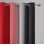 Red and Black Ombre Blackout Bedroom Curtains 45 Inch Long | Room Darkening - Image 4
