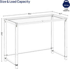 HMYHUM Acrylic Desk, Clear Desk for Home Office for Laptop, Study, Writing, Vanity Table with Cylindrical Legs, Modern, Easy Assembly, 39.4" L x 19.7" W x 29.5" H