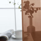 SpaceDresser Brown Sheer Curtains 4 Panels Rod Pocket Semi-Sheer Curtain 54 - Image 5