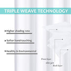 NICETOWN Pure White 100% Blackout Lined Curtains, 2 Thick Layers Completely - Image 6