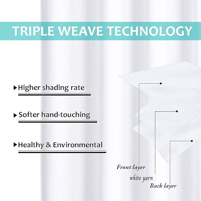 NICETOWN White 100% Blackout Curtains 45 inches Long, 2 Thick Layers Completely - Image 6