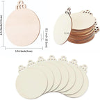 4" 100PCS Christmas Wooden Ornaments Unfinished, DIY Christmas Crafts for Kids Wood Slices DIY Crafts Supplies for Girls Adults, Christmas Ornaments Holiday Decoration