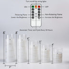 Homemory Pure White Flameless Candles with Embedded Star String Fairy Lights, Battery Operated Candle, LED Candles, Fake Candles with Remote Control and Timer, Set of 5(H4 5" 6" 8" 8")