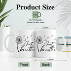 RZHV Just Breathe 11 Oz Novelty Mug, Funny Dandelion Coffee Mug for Floral Lover, Calming Gifts for Yoga Lover, Meditation Mental Health Gifts for Women