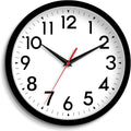 Wall Clock Analog 10 Inch Silent Non Ticking Battery Operated Modern Decorative for Living Room Kitchen Office Bedroom Bathroom(Black)
