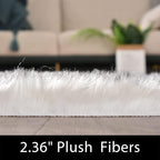 Latepis 2x5 Runner Faux Fur Rug White - Image 2