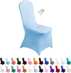 SUPERO Waterproof Spandex Chair Cover 12PCS, Stretch Dining Chair Covers, Polyester Outdoor Chair Covers, Protector Stretch Chair Cover for Party Universal, Banquet, Wedding Event, Hotel(Blue Mist)