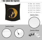 Dark Academia Woman Kissing Moon Art Tapestry Gothic Aesthetic Wall Hanging Witchy Picture Print Moon Goddess Tapestries Wall Decor for Living Room Bedroom Dorm 50x60inch