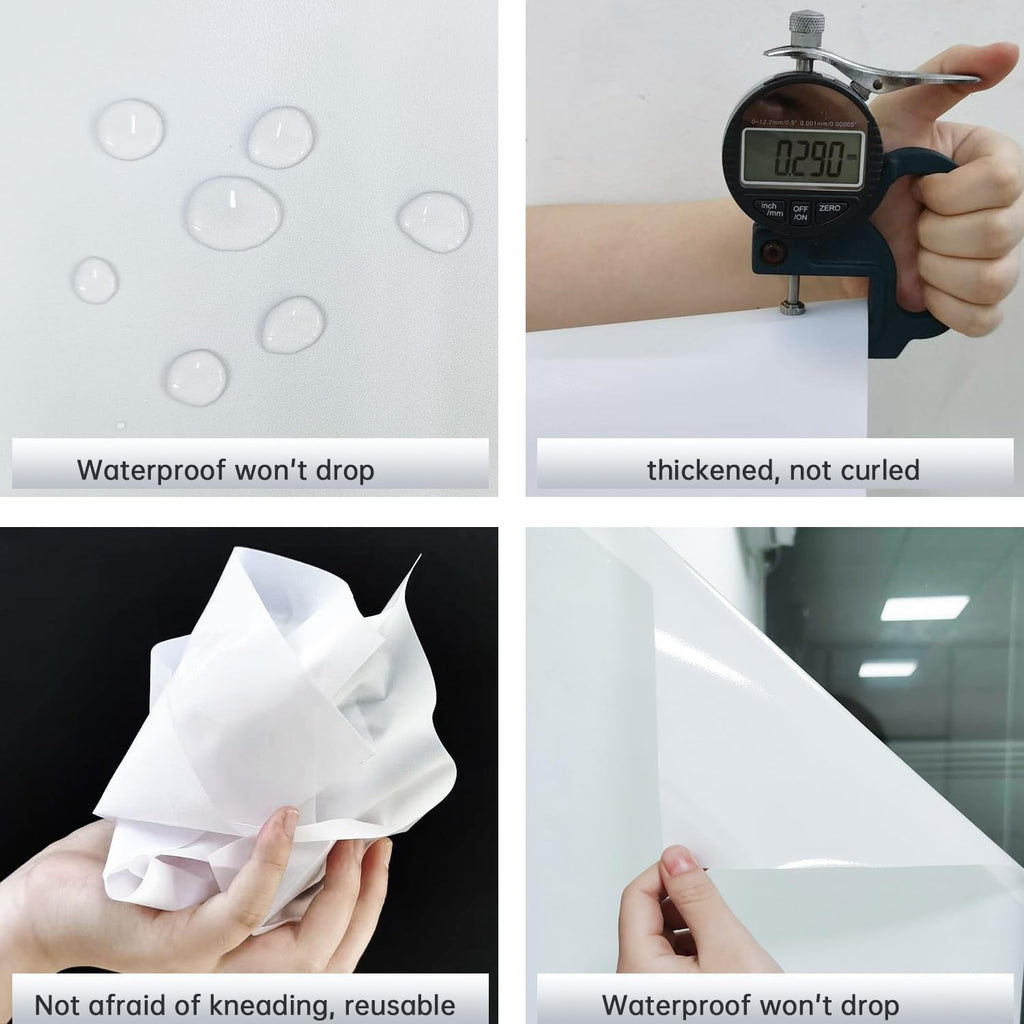 Window Privacy Film with Installation Tools, Static Cling, Anti UV, Heat Control, Ideal for Home Shower Office Glass Door (White Frosted【Glue-Free】, 45.2X78.7Inch)