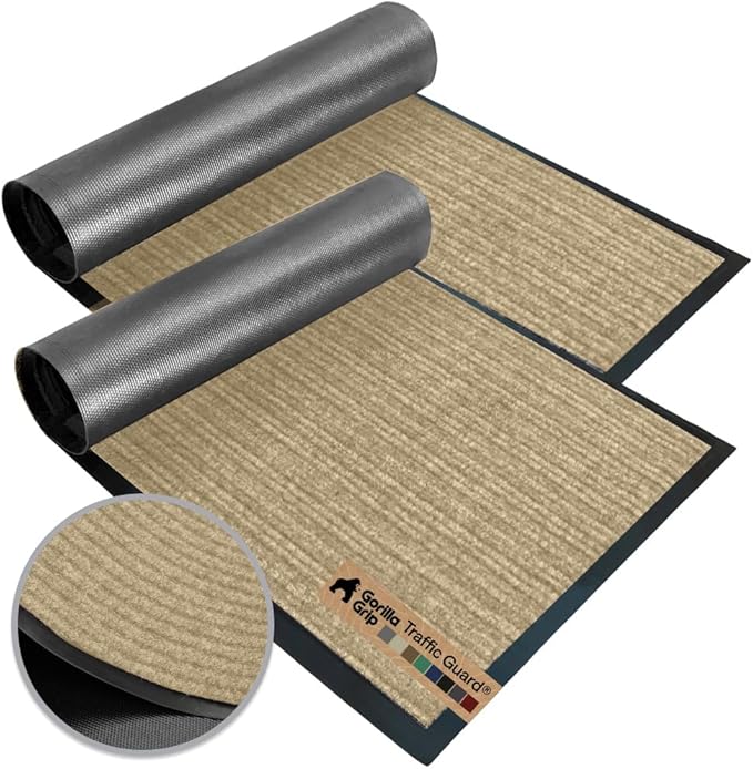 GORILLA GRIP Waterproof Traffic Guard Door Mat, 2 Pack, Indoor Outdoor Heavy by Unknown