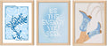 Blue Preppy Canvas Wall Art Set of 3 Trendy Cowgirl Boots Home Decor Flower Market Posters Prints Coastal Aesthetic Painting Picture for Girls Bedroom Bathroom Living Room Dorm 16x24Inch Wood Framed