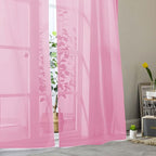 Pink Sheer Curtains 84 Inches Long 2 Panels, Soft Airy Light Filtering Curtains - Image 9