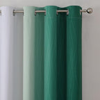 Green and Greyish White Blackout Curtains 52x108 2 Panels | Ombre Curtains - Image 4