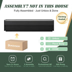 POVISON Fully-Assembled Mid Century Glossy Sintered Stone TV Stand, 78.74" Wood Media Console with Adjustable LED Light, Entertainment Center with Storage for Living Room