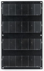 Displays2go Wall Pamphlet Display, Acrylic, 12/24 Adjustable Slots, Aluminum Standoffs - Black (2RP12BLK)