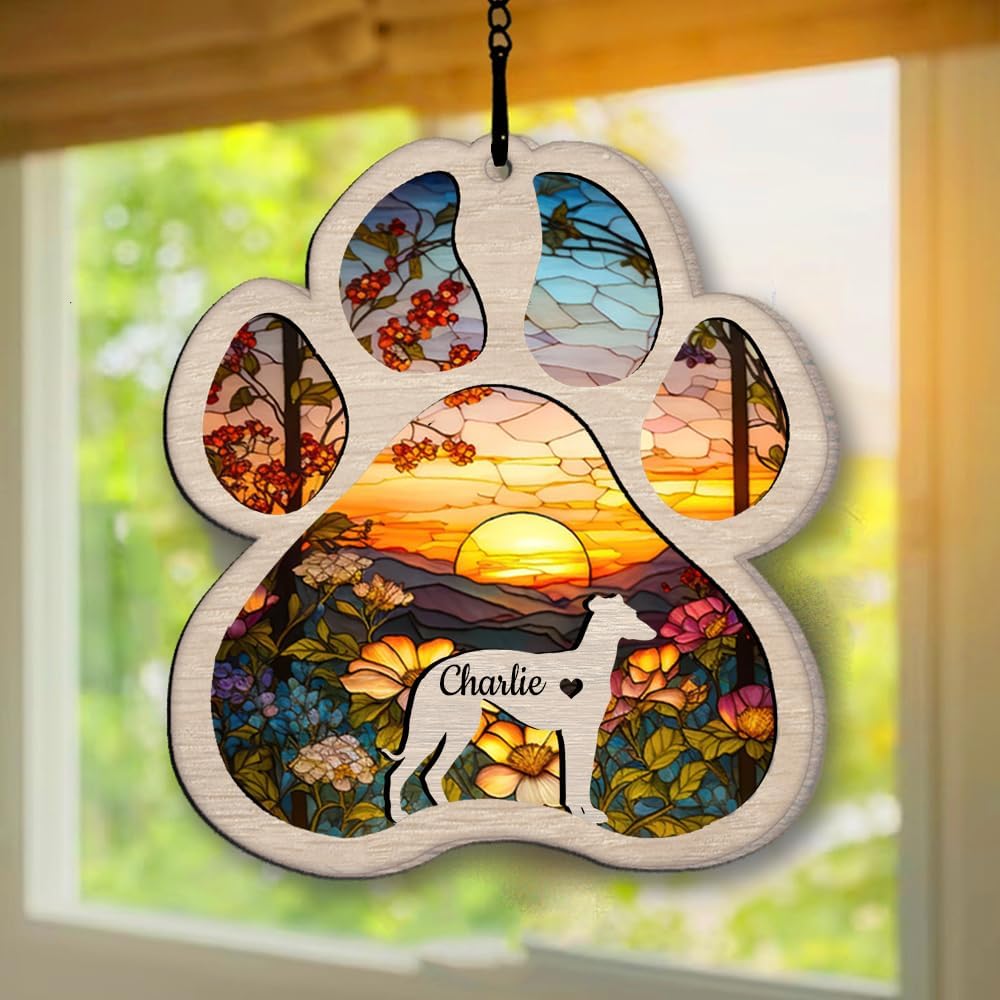 Personalized Weimaraner Suncatcher Dog Memorial Gifts, Custom Weimaraner Ornament Christmas Tree, Pet Remembrance Gift, Loss of Dog Sympathy Gift, Pets Memorial Ornament, Pet Loss Suncatcher