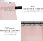 Blush Sheer Curtains 84 Inches Long 2 Panels, Soft Airy Light Filtering Curtains - Image 4