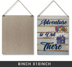 Qious Inspirational Signs Gift Farmhouse Adventure is Out There Wooden Hanging Sign Rustic Art Wall Home Living Room Bedroom Kitchen Decoration 10 x 8 Inches