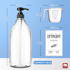 GMISUN Laundry Detergent Dispenser, 2 Pack Liquid Laundry Soap Dispenser, 64oz Storage Container for Farmhouse Laundry Room Decor, Liquid Bottle Organizer for Detergent/Softener/Bleach