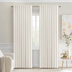 MIULEE Ivory Back Tab Blackout Curtains 52x84 Inch Length 2 Panels Set | Rod by MIULEE