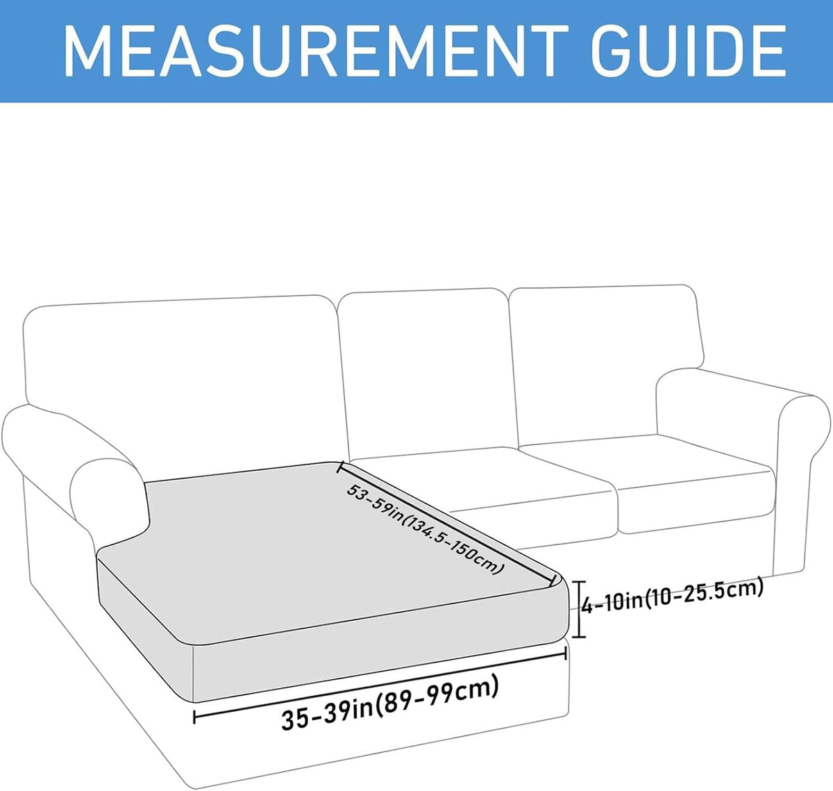 hyha Waterproof Couch Cushion Covers, Sectional Sofa Slipcovers Washable, L Shape Chaise Dog Couch Covers for Sectional Sofa, Universal Furniture Protector (1 Piece for Chaise, Camel)
