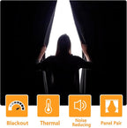 Grommet Blackout Curtains for Bedroom, 70 x 63 Inches, Stone Blue | Thermal - Image 2