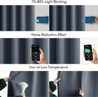 MIULEE Stone Blue Back Tab Blackout Curtains 52x84 Inch Length 2 Panels Set | - Image 5