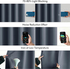 MIULEE Stone Blue Back Tab Blackout Curtains 52x120 Inch Long 2 Panels Set | - Image 5