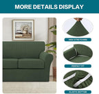 Turquoize 3 Piece Sofa Covers for 2 Cushion Couch Sofa Slipcover Soft Couch - Image 4
