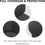 PureFit Stretch Oversized Couch Covers Fleece Sofa Slipcovers Dark Gray | - Image 3