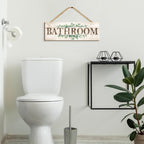 Bathroom Kitchen Laundry Pantry Sign Wall Decor 4 Piece, Wall Art with Plant Print, Rustic Farmhouse Wall Hanging Plaque Home Kitchen Decorative Bathroom, 4.7 x 13.7 inches