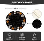 Artoid Mode Ghost Cat Halloween Round Placemats Set of 4, 14 Inch Table Mats for Party Kitchen Dining