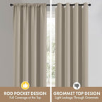 MIULEE Cobblestone Blackout Curtains 4 Panels Set 72 Inch Length Bedroom | - Image 8