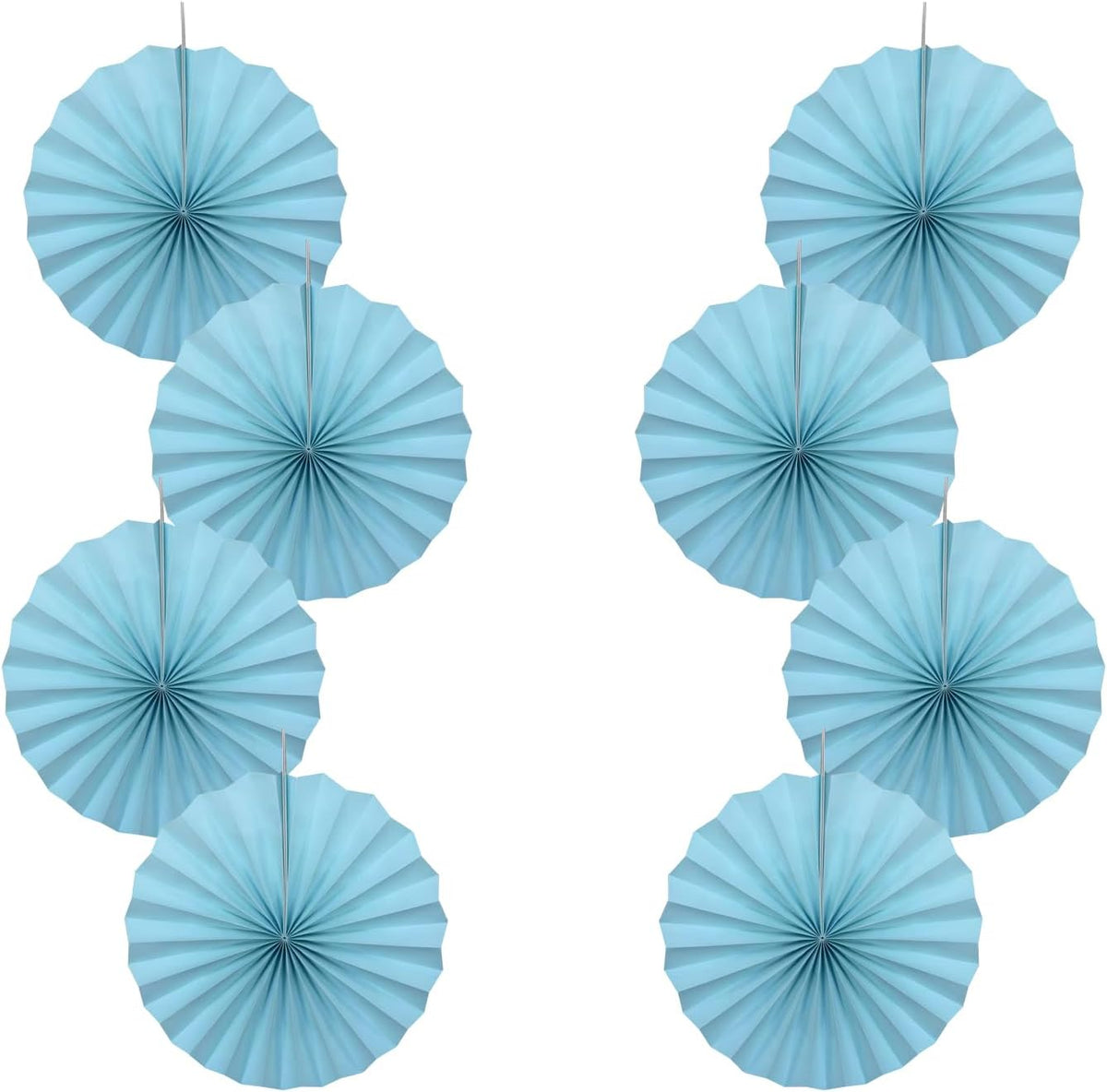 Blue Graduation Party Decor,Baby Blue Party Decorations,Christmas Baby Shower Decorations,Under The Sea Decorations,Blue Bachelorette Party 12in Hanging Paper Fans 30 Color DIY Set (Light Blue)