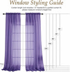 Purple Bedroom Curtains 2 Panel Sets 90 Inch Length, 59 Inch Extra Wide Light - Image 2