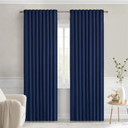 MIULEE Navy Blue Back Tab Blackout Curtains 52x90 Inch Long 2 Panels Set | Rod by MIULEE
