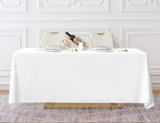 Surmente White Rectangle Tablecloth 90 x 156-inch Rectangular Polyester Table Cloth for Weddings, Banquets, or Restaurants