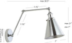 JONATHAN Y JYL7460A-SET2 Rover 7" Farmhouse Industrial Adjustable Arm Metal LED Wall Sconce Rustic Bohemian 2700K LED 4W Bulb for Entryway Lobby Kitchen Bathroom Bedroom Hallway, Chrome (Set of 2)