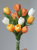 Buart Autumng-Colors Tulip Flowers Artificial Luxury Big Tulip Valentine's Day Mother's Day Easter Home Kitchen Wedding Decorations(11pcs)