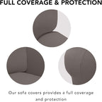 PureFit Stretch Oversized Couch Covers Fleece Sofa Slipcovers Taupe | 1-Piece - Image 3