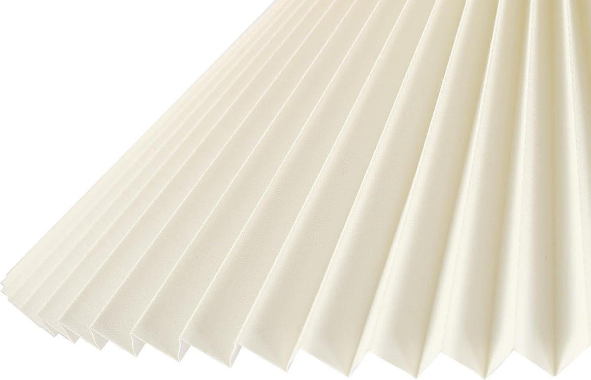 GLOBE Electric x Novogratz 61000043 62" Floor Lamp, Wood Toned, White Pleated Shade, Pivot Joint on Shade, On/Off Foot Switch, Black Cord, Modern Lighting for Living Room or Office