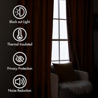 MIULEE Velvet Curtains 52x108 inches 2 Panels Gold Brown Blackout Curtains | - Image 5