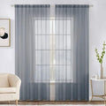 MIULEE 2 Panels Sheer Curtains for Living Room 54X108 Inch Dark Grey | Window by MIULEE