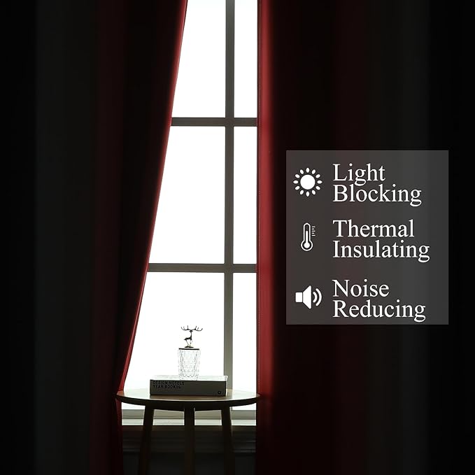 Red and Black Ombre Blackout Curtains - Image 3
