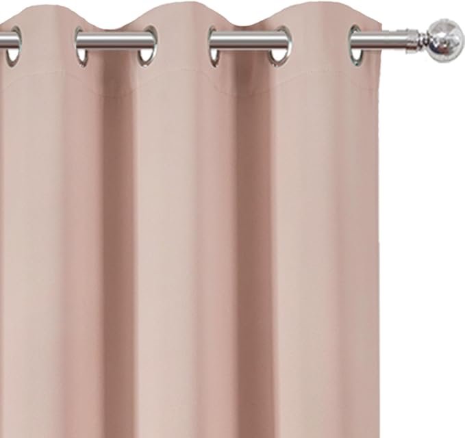 Blush Blackout Curtains/38 x 54 Inch/Set of Two Panels Grommet Living Room - Image 6