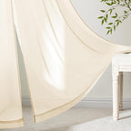MIULEE Butter Cream Sheer Curtains 72 Inches Long 4 Panels 42 x 72 Inches | - Image 3